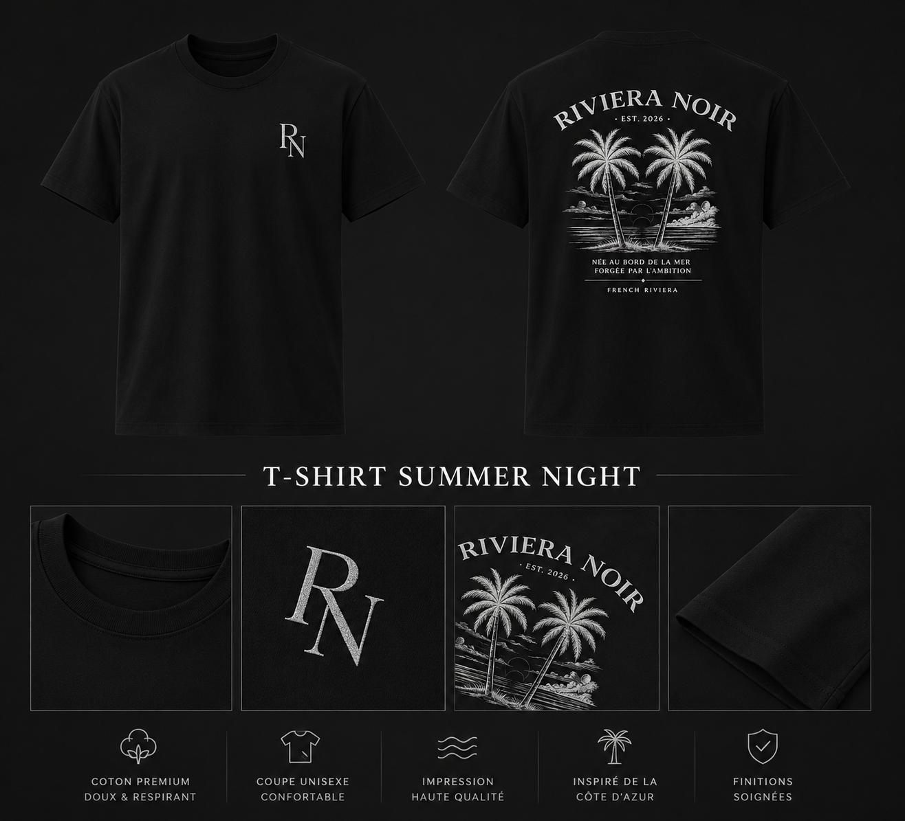 T-shirt Riviera Noir – French Riviera Collection