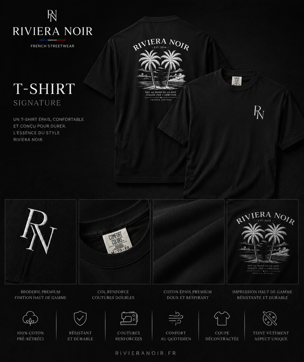 🖤 T-shirt Signature Riviera Noir