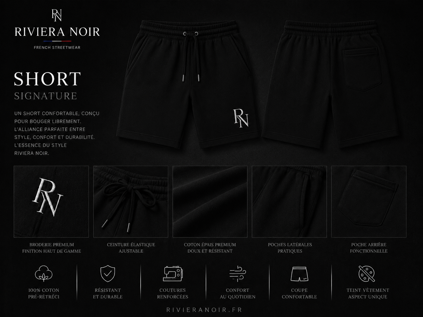 🖤 Short Premium RN – Riviera Noir